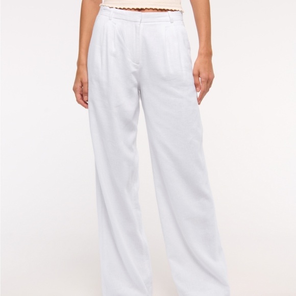 A&F Sloane Low Rise Tailored Linen-Blend Pant - Picture 1 of 6